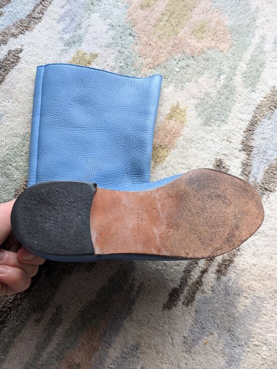 Roots Blue Leather Womens Boots Size USS37 - Picture 8 of 9